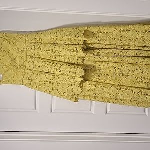 Anthropologie Yellow eyelet dress